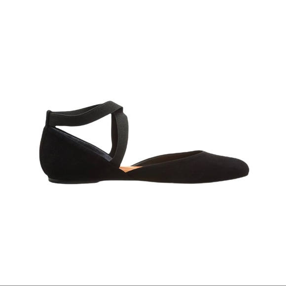 Bernardo Shoes - Bernardo Sydney Elastic Strap Suede Ballet Flat Black 7